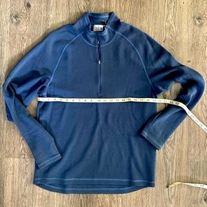Ibex 100% merino wool pullover sweater. Large. Blue.